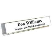 2 x 8 Silver Desk Hldr w/Plate